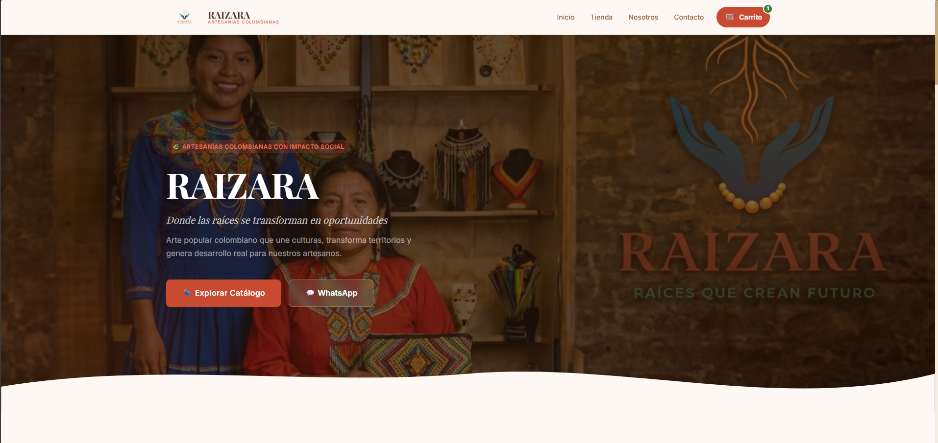Artesanías Raizara - Tienda Artesanal - Screenshot 1